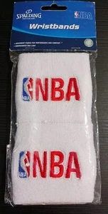 Vintage Spalding NBA Double Wide Wristbands 2 Pk New Old Stock Embroidered Logo - Picture 1 of 16