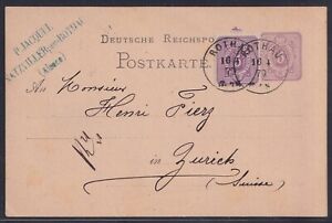 67415) ROTHAU Elsass NDP-Stempel 1879 auf Postkarte nach Zürich