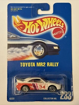 NIB Vintage Hot Wheels Blue Card  #233 / 4609 Toyota MR2 Rally die cast car (#2) - Image 1 of 2