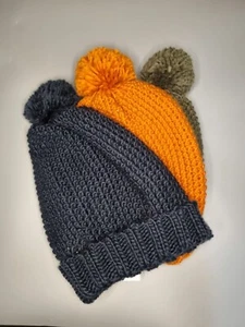 Mujeres Hombres Sombrero de Invierno Grueso Tejido Cálido Lana Pom Bobble Esquí Rayas Niños Niñas - Imagen 1 de 7