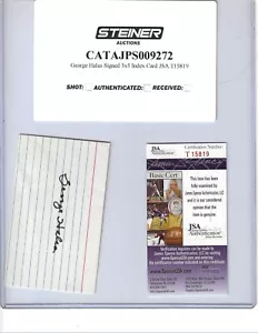 George Halas Chicago Bears Signed 3X5 Index Card Autograph Auto JSA - Picture 1 of 2