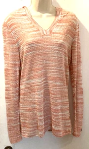 Columbia lightweight pullover Medium hooded sweater cotton blend stripe 24-301-1 - Picture 1 of 8