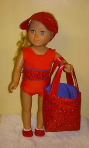18 inch doll clothes that will fit most 18" dolls, one piece swimsuit set - Picture 1 of 2