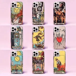 Tarot Cards The Fool Moon Sun Death Devil Plastic Phone Case/Cover For iPhone - Picture 1 of 23