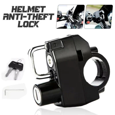 Universal Motorcycle Bicycle Handlebar Safety Hook Helmet Anti-Theft Lock Device - Image 1 of 4