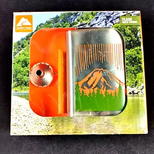 Edelstahlkolben Ozark Trail mit Bergszene 7,5 Unzen mit Trichter Neu in Verpackung - Bild 1 von 5