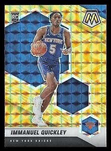 2020-21 Mosaic Immanuel Quickley Reactive Yellow Prizm Rookie RC #208 Knicks