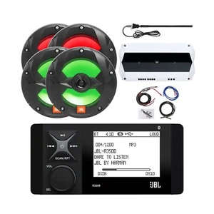 Marine Bluetooth Stereo LCD Digital Media Receiver Bundle With 4x 6.5" 225W B... - Picture 1 of 6