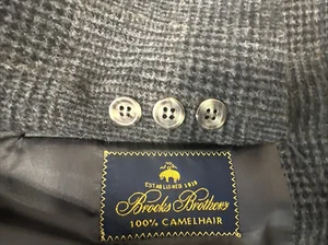 Brooks Brothers 100% Camelhair 2 Button Sport Coat SZ 44R Plaid - Picture 1 of 19