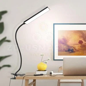 LED Desk Lamp Adjustable Swing Arm Lamp with Clamp Eye-Caring Reading Desk Light - Picture 1 of 23