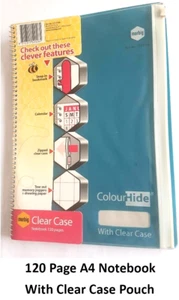 Colourhide Blue A4 Notebook with Clear Insert Storage Pouch Zipper 120 Page 357 - Picture 1 of 2