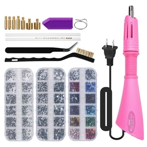 DIY Hotfix Rhinestone Applicator Wand Tool Kit, Pink/Purple, US - Picture 1 of 21