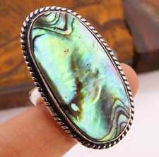 Abalone Shell 925 Silver Plated Handmade Ring of US Size 9.5