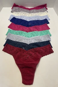 HANKY PANKY SIGNATURE LACE ORIGINAL RISE THONG SET OF 10 ASSORTED COLORS ONE SZ - Picture 1 of 13