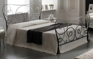 Letto In Ferro Battuto Matrimoniale ARCADIA Grigio polvere - Foto 1 di 4