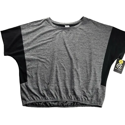 Женский спортивный укороченный топ Champion C9 размер средний серый черный свободного покроя полупрозрачный - Изображение 1 из 4