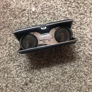 Vintage Pal-F Opera Binoculars Small Blue Case Silver Frame Japan - Picture 1 of 3