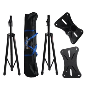 Dual Adjustable Tripod Mount Holder PA Speaker Stands Single Portable Carry Bag - Picture 1 of 12