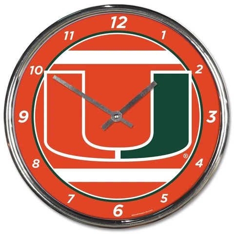 WinCraft Miami Hurricanes Chrome Wall Clock Cover