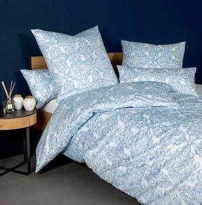 1x Janine Mako-Satin Bettwäsche Messina (43102) 155x220cm Col.02 (blau) - Bild 1 von 1