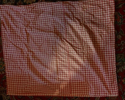 Rare Vintage Large Red & White Homespun Linen Comforter Cover - Image 1 of 4