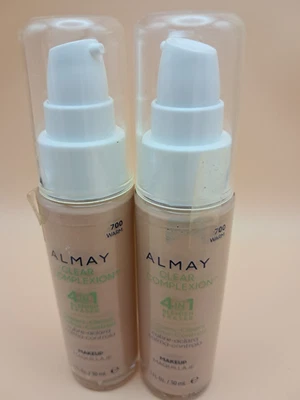 2 Pack ALMAY CLEAR COMPLEXION MAKEUP 4 IN 1 BLEMISH HEAL TECHNOLOGY-700 WARM NEW - Image 1 of 2