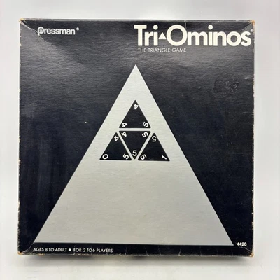 Juego de dominó triangular Pressman 1968 vintage Tri Ominos COMPLETO Triominos Foto 1 de 4