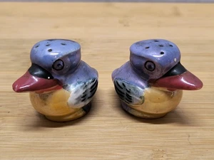 Kookaburra Birds Mini Ceramic Salt & Pepper Shakers Japan VTG - Picture 1 of 12