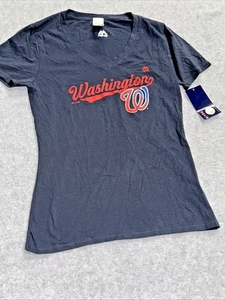 MLB Majestic Washington Nationals Baseball Shirt Athletic Navy Small Neu mit Etikett - Bild 1 von 9