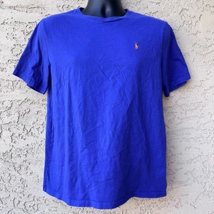 Polo Ralph Lauren XL (18-20) Blue T-shirt Short Sleeve Preppy Orange Pony - Picture 1 of 7