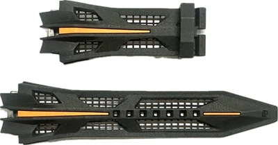 Correa de reloj Roger Dubuis Firelli 28 mm x 21 mm de goma negra genuina nueva Foto 1 de 2