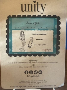New Ava Girl & Dog Rubber Stamp by Unity Stamp Company Rare - Picture 1 of 5