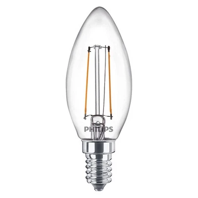 Philips LED Filament Leuchtmittel Kerze 2W = 25W E14 klar 250lm warmweiß 2700K - Bild 1 von 4