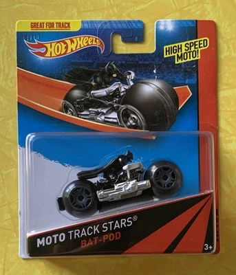 2014 Hot Wheels Moto Track Stars Bat-pod With Batman Rider DC Very Rare  - Image 1 of 4