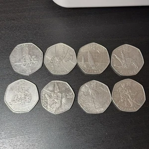 7x Olympic 50p Joblot + Blue Peter 50p, Basketball, Judo, Fencing And Others - Picture 1 of 2