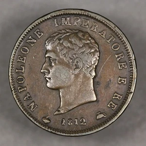 1812 M Italy Kingdom of Napoleon Soldo - Picture 1 of 2