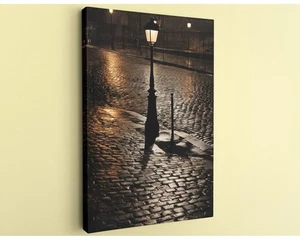 Paris Rainy Street Canvas Romantic Cityscape European Travel Wall Art Print - Picture 1 of 10