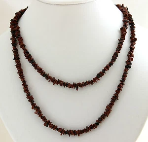 MAHOGANY OBSIDIAN Gemstone Splinter Chain ca.90cm Cadena de oboba sin fin - Imagen 1 de 1
