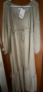 donna tg. Abito fata L beige garza e pizzo impero vita di Easel folklore - Foto 1 di 6