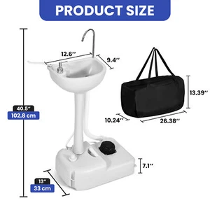 4.5 Gallon Portable Sink 17L Hand Wash Station RV Camping Travel Outdoor w/ Bag - Picture 1 of 12