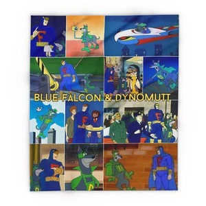 Blue Falcon & Dynomutt Arctic Fleece Blanket 50" × 60", Throw, Classic Cartoon - Picture 1 of 7