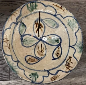 Antique 19th Century Hispano-Moresque Majolica Tin Glazed Pottery Bowl, 11” X 4” - Picture 1 of 17