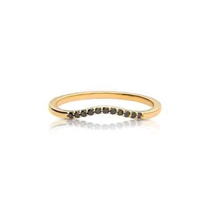 14K Gold 0,07 ct schwarzer VS/F-G Diamant Chevron Design Ring-The Jewelz - Bild 1 von 9