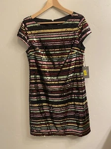 Vince Camuto Damen-Minikleid Größe 10 Allover-Pailletten Multi 148 $ neu mit Etikett - Bild 1 von 20