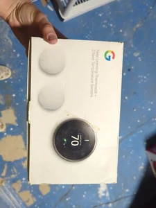 Google Nest Learning Thermostat with 2 Temperature Sensors BH1252 - New Sealed! - Picture 1 of 2