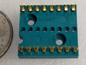Augat DIP Component Carrier 16 Pin Gold Machined - Pins Slotted - Picture 1 of 4