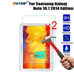 2Pcs 9H TEMPERED GLASS Screen Protector Samsung Galaxy Note 10.1 2014 P600 P605 - Picture 1 of 14