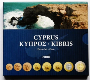 Original KMS Zypern 2008 1 Cent - 2 Euro - Bild 1 von 1