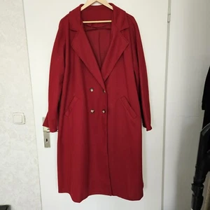 Damen Mantel Lang Woll-optik Rot Doppelreihig  Gr.48-50 - Bild 1 von 4