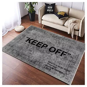 Alfombra gris oscuro y negra Word Keep Off, alfombra fresca, Keep Off, Keep Off, - Imagen 1 de 10